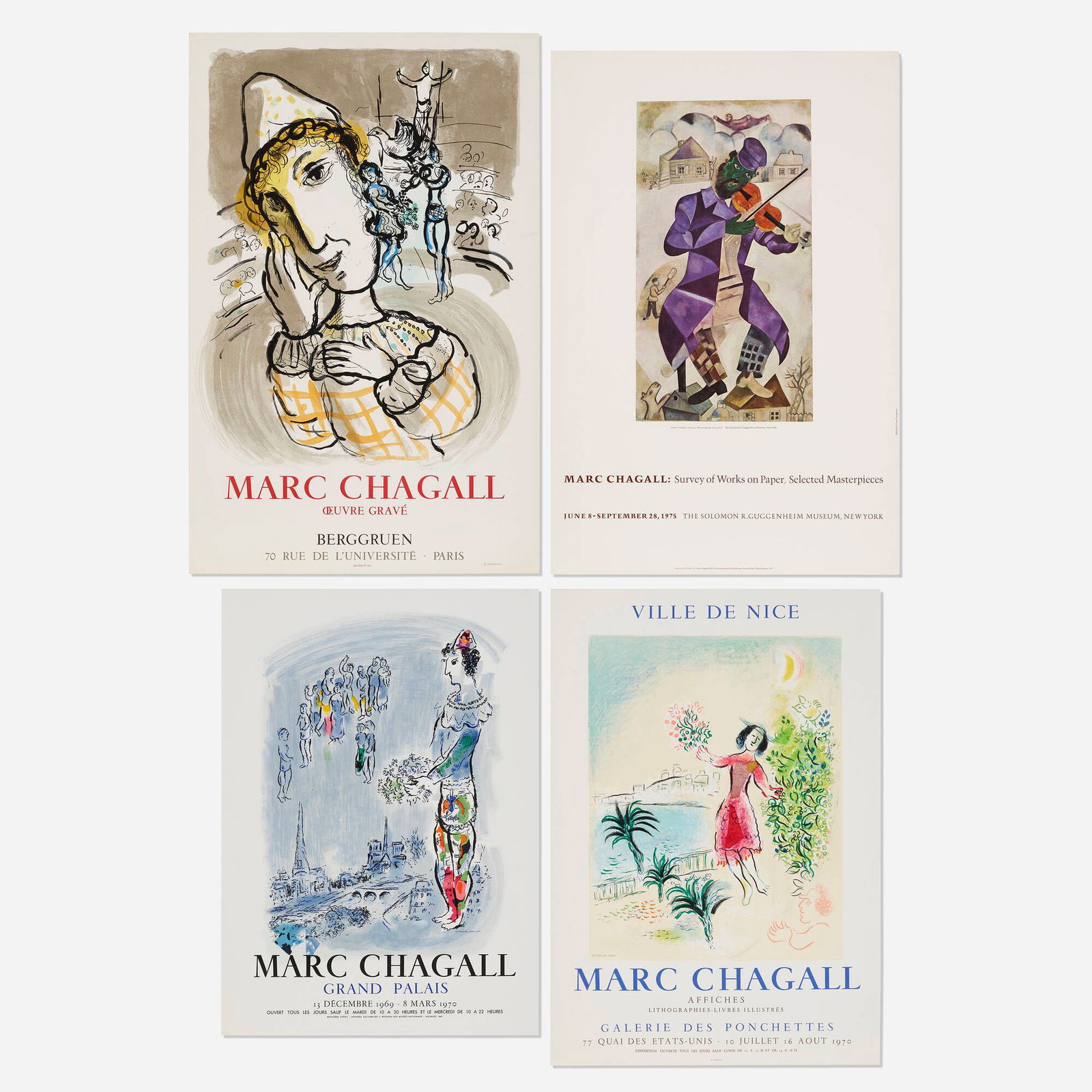 After Marc Chagall, Four exhibition posters (1 of 2)