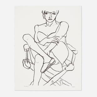 Richard Diebenkorn, Seated Woman in Chemise: Richard Diebenkorn Seated Woman in Chemise (from the Seated Woman series) 1965lithograph on BFK Rives 28 h x 22.125 w in (71 x 56 cm) Signed, dated and numbered to lower edge 'T.P. I RD 65'. T