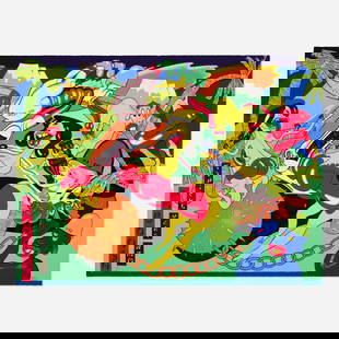 Peter Saul, Amboosh: Peter Saul Amboosh 1975 lithograph in colors 29.875 h x 39.875 w in (76 x 101 cm) Signed and numbered to lower edge '38/50 Saul' with publisher's stamp to verso. This work is number 38 from the