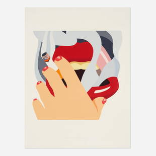 Tom Wesselmann, Smoker: Tom Wesselmann Smoker (from the An American Portrait 1776-1976 portfolio) 1976screenprint in colors on museum board image: 16.375 h x 16.125 w in (42 x 41 cm) sheet: 26 h x 19.5 w in (66 x 50 cm)<