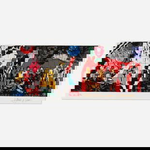Gilbert & George, Life without End: Gilbert & George Life without End 1982 offset lithograph in colors image: 9 h x 23.375 w in (23 x 59 cm) sheet: 13 h × 25.125 w in (33 × 64 cm) Signed and numbered to lower edge '87/150 Gilbert