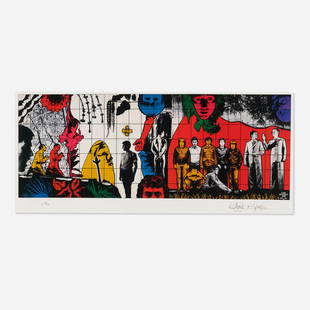 Gilbert & George, Life without End: Gilbert & George Life without End 1982offset lithograph in colors image: 9 h x 23.375 w in (23 x 59 cm) sheet: 13 h × 25.125 w in (33 × 64 cm) Signed and numbered to lower edge '87/150 Gil