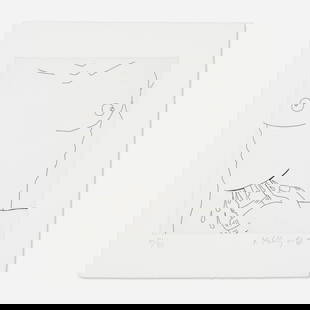 Keith Haring, Untitled (from The Valley series): Keith Haring Untitled (from The Valley series) 1989 etching on Twinrocker handmade image: 9.875 h x 8.875 w in (25 x 23 cm) sheet: 14.125 h x 12.625 w in (36 x 32 cm) Signed, dated and numbered to