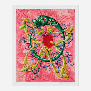 Kenny Scharf, Vring!: Kenny Scharf Vring! 2023archival print with metallic accents, gloss overlays, and screenprinted highlights on 100% Cotton 290 gsm Entrada Rag image: 25 h x 20 w in (63 x 51 cm) sight: 27.625 h x 2