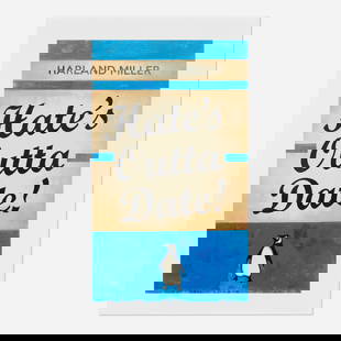 Harland Miller, Hates Outta Date! (Blue): Harland Miller Hates Outta Date! (Blue) 2022 screenprint in colors image: 33.25 h x 19.875 w in (84 x 50 cm) sight: 39 h x 27.125 w in (99 x 69 cm) Signed and numbered to lower edge '43/125