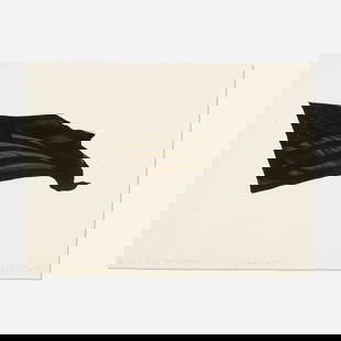 Robert Longo, Black Flag #2: Robert Longo Black Flag #2 1990 lithograph on Arches Cover 22.375 h x 30 w in (57 x 76 cm) Signed, titled, dated, numbered and inscribed to lower edge 'W/P For FH and Texas Gallery Black Flag #2