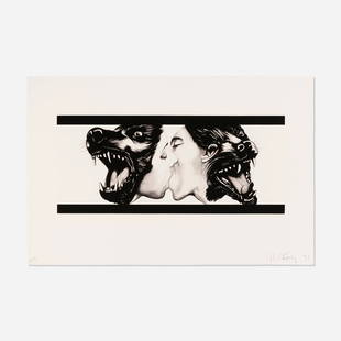 Robert Longo, Strong in Love: Robert Longo Strong in Love 1991photo-etching with aquatint image: 15.125 h x 35 w in (38 x 89 cm) sheet: 28.75 h x 44 w in (73 x 112 cm) Signed, dated and numbered to lower edge '4/5 AP R