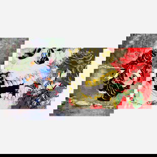 Various Artists, Two works, 2006: Trance/Borders: Various Artists Two works from the 2006: Trance/Borders portfolio 2006 screenprint in colors; digital print with die-cutting, collage and paint additions 22 h x 30 w in (56 x 76 cm) Lot includes