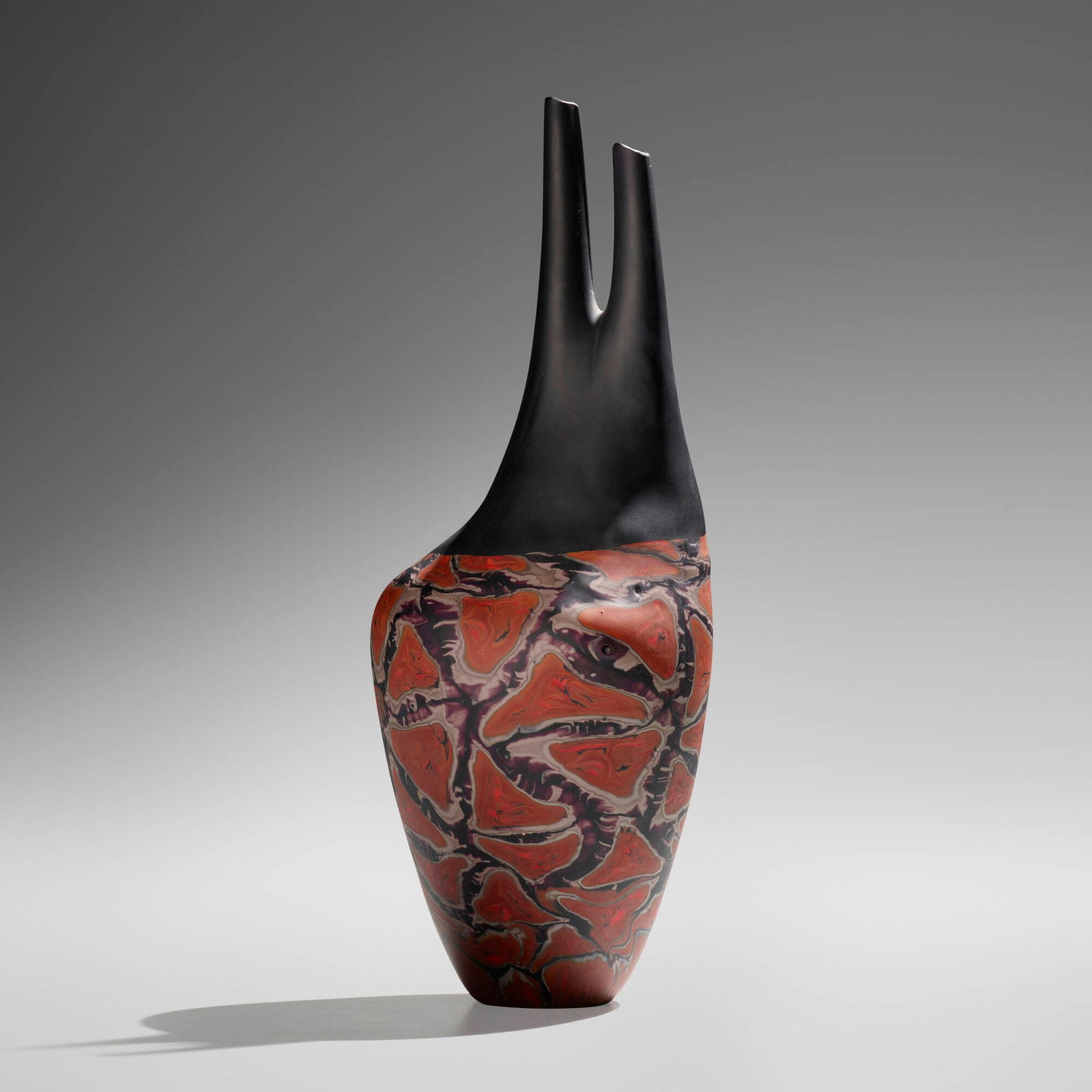 Davide Salvadore, Large vessel (from the Ancella series): Davide Salvadore Large vessel (from the Ancella series) Italy, 2000hand-blown glass, textured surface 17.875 h x 6.875 w x 6.375 d in (45 x 17 x 16 cm) Etched signature and date to underside '