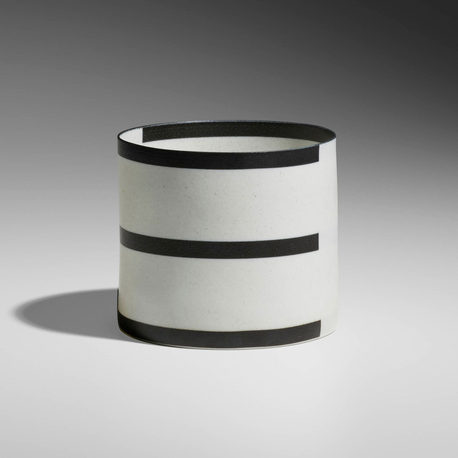Bodil Manz, Cylinder No 3: Bodil Manz Cylinder No 3 Denmark, 2001molded and transfer-decorated porcelain 4.75 h x 5.5 w x 5.375 d in (12 x 14 x 14 cm) Glazed signature to underside 'Bodil Manz'. Sold with a digital copy