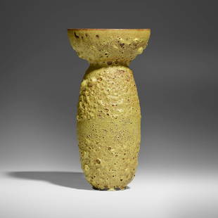 Adam Silverman, Tall vase: Adam Silverman Tall vase USA, 2004volcanic-glazed stoneware 18.75 h x 9.625 dia in (48 x 24 cm) Incised signature and date to underside 'O A IV'. This work will ship from L