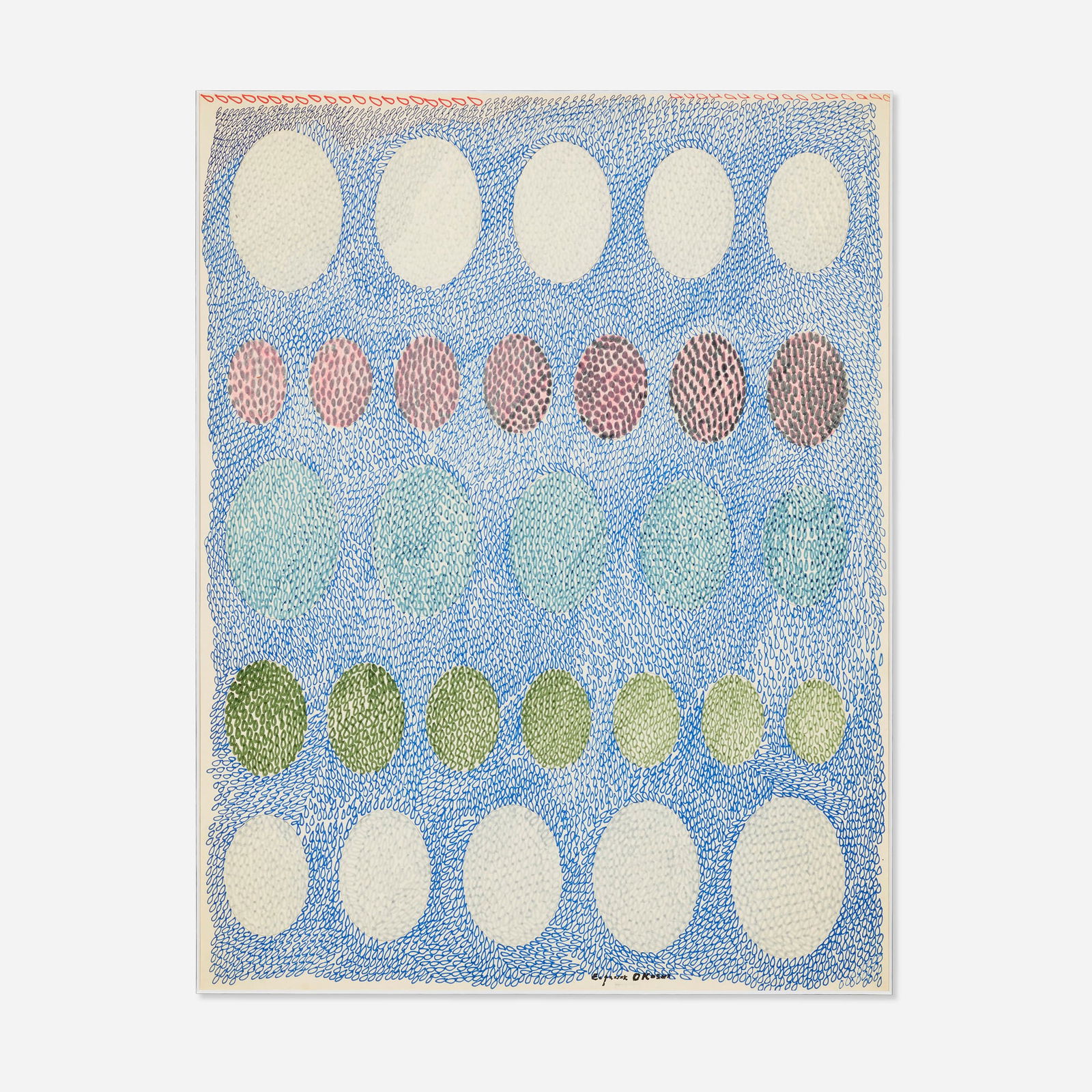 Eugenia Sumiye Okoshi, Ovals on Blue (1 of 4)