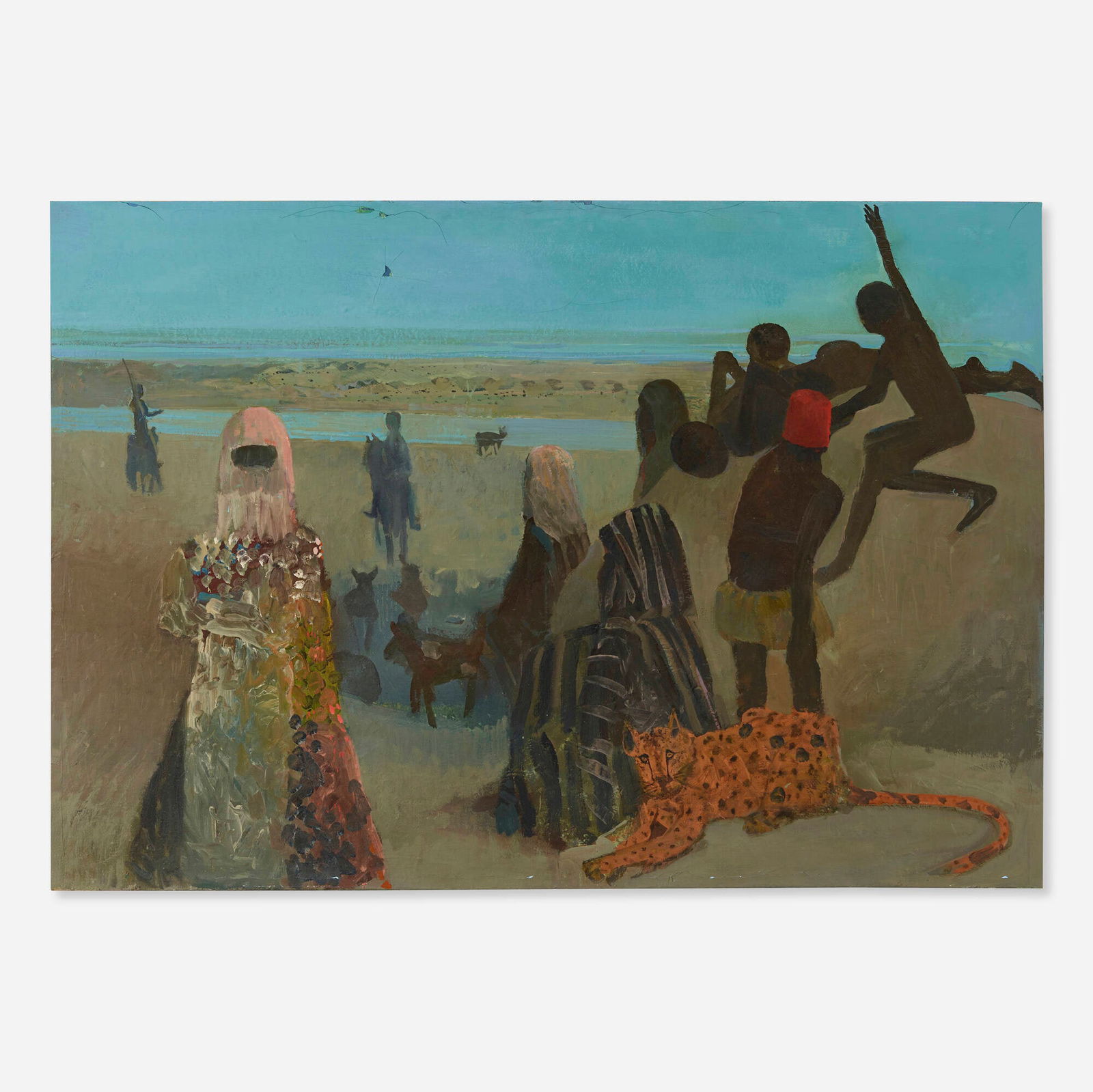 Walter Snelgrove, Red Fez: Walter Snelgrove Red Fez 1972oil on canvas 41.5 h x 60 w in (105 x 152 cm) Incised signature, title and date to canvas key verso 'Red Fez Nov. 30, 1972 Walter Snelgrove'. Proven