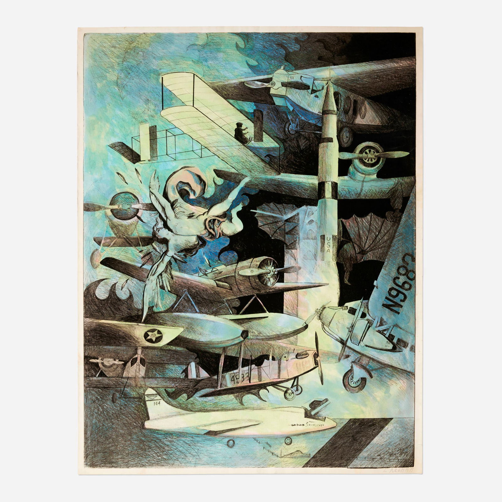 Lowell Nesbitt, Untitled (War Scene) (1 of 3)