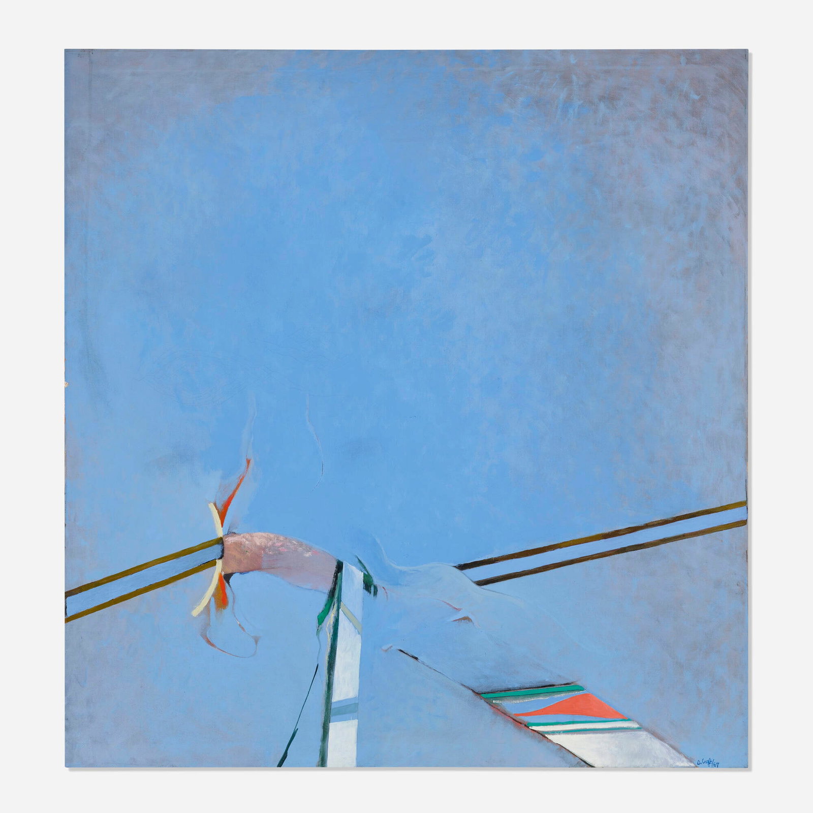 Douglas D. Craft, In Search of a Quiet Space: Douglas D. Craft In Search of a Quiet Space 1967 oil on canvas 48 h x 45.875 w in (122 x 117 cm) Signed and dated to lower right edge 'D. Craft 67'. Provenance: Collecti