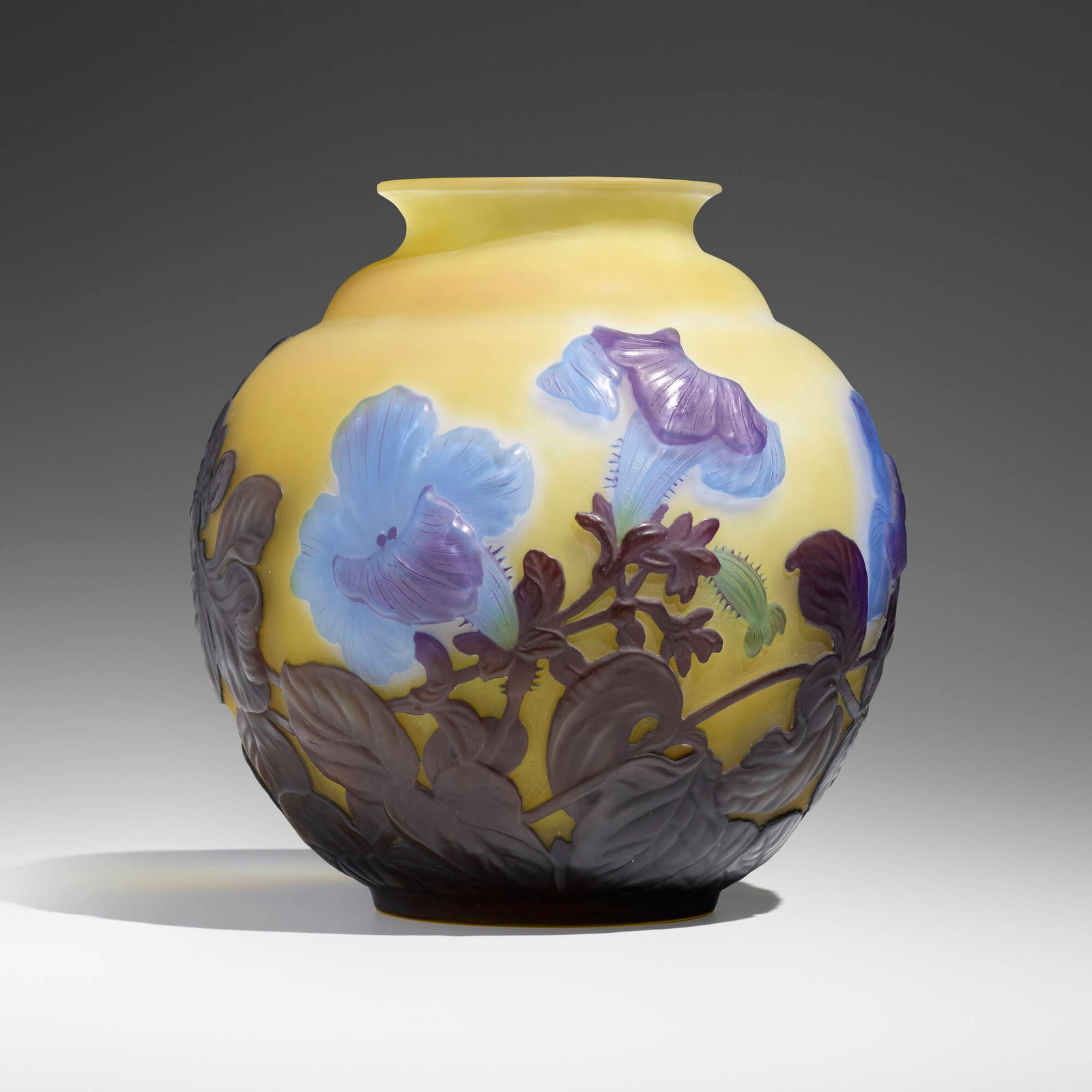 Galle, Mold-blown vase with morning glories (1 of 4)