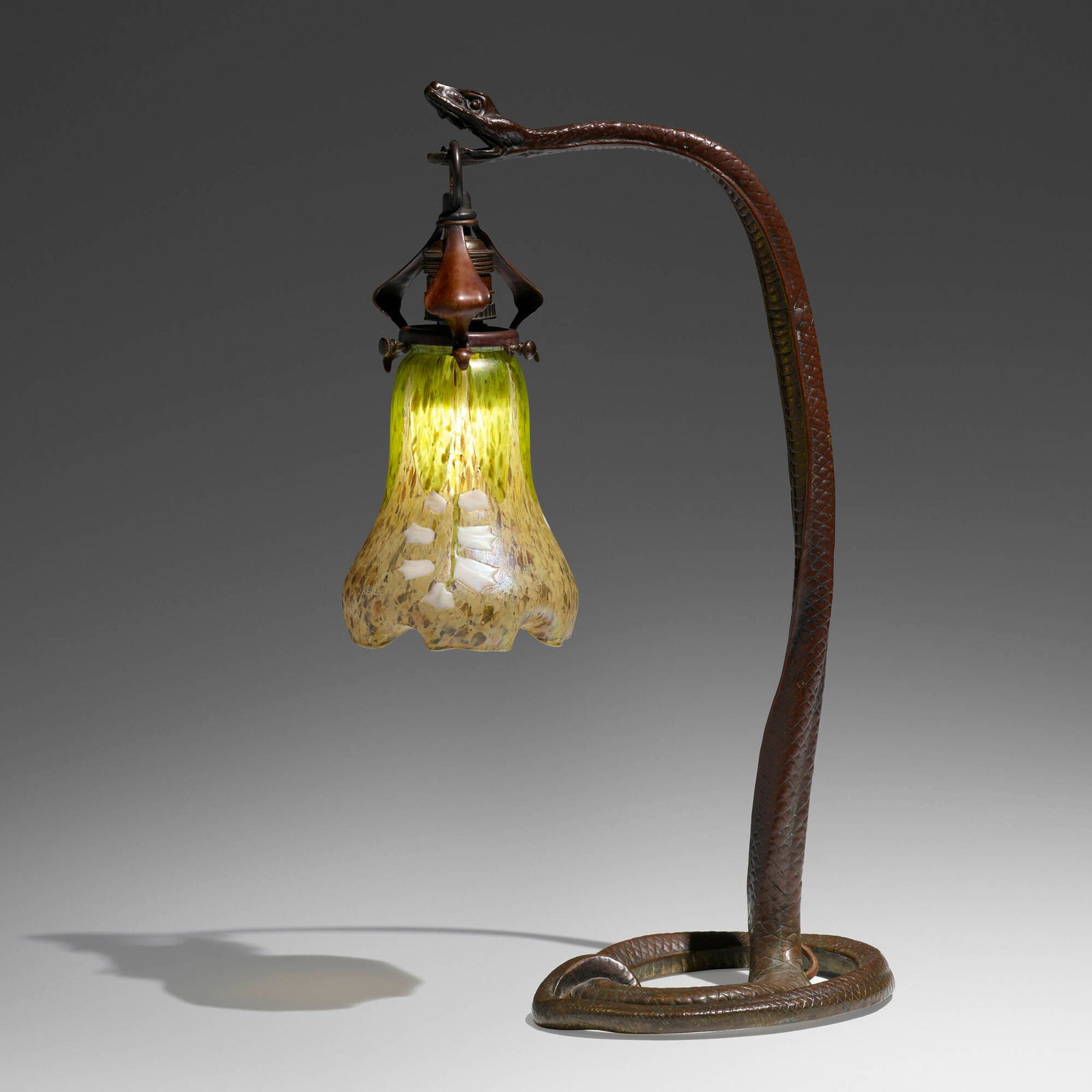 Austrian, Art Nouveau snake lamp (1 of 5)