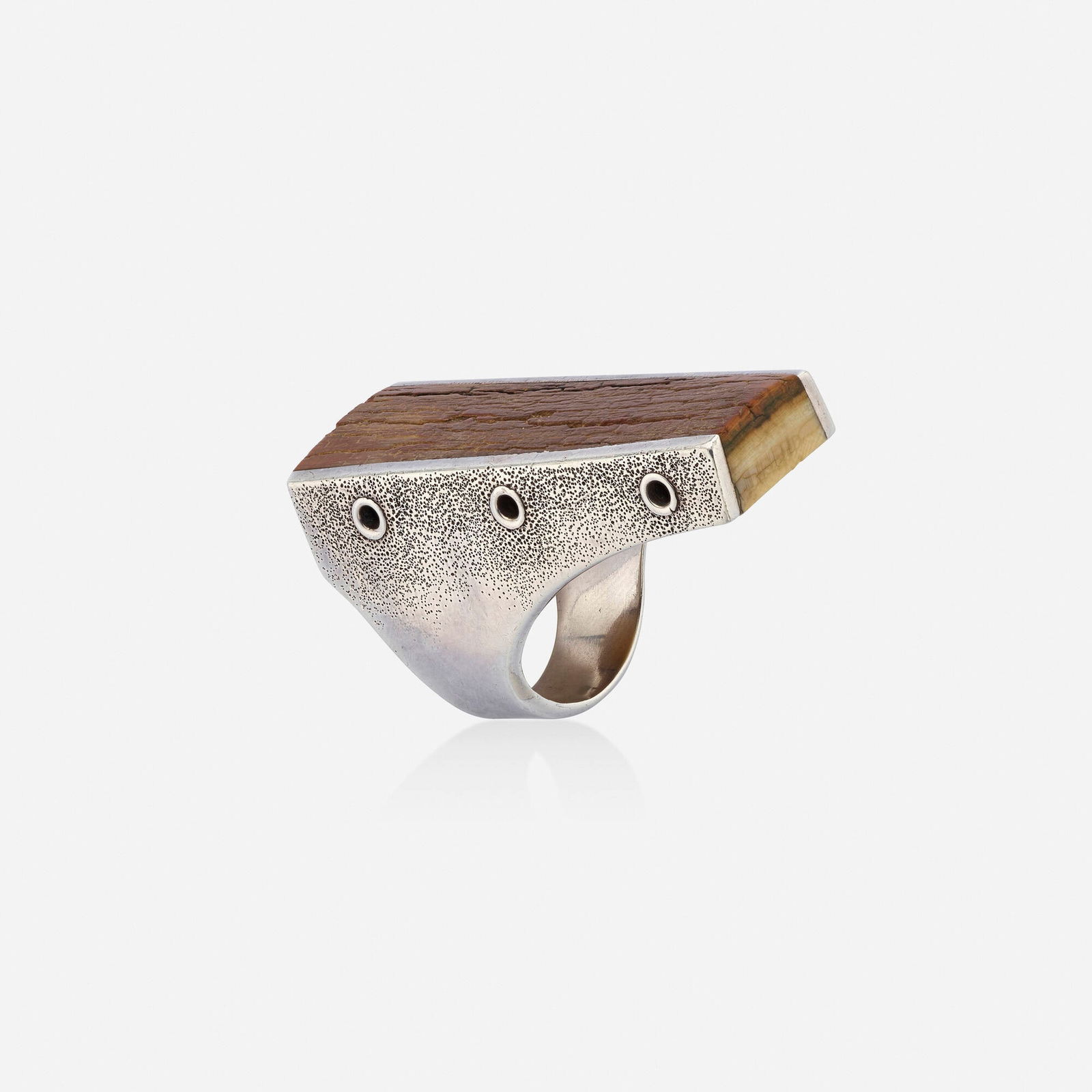 Luis Mojica, Wood and silver ring (1 of 3)