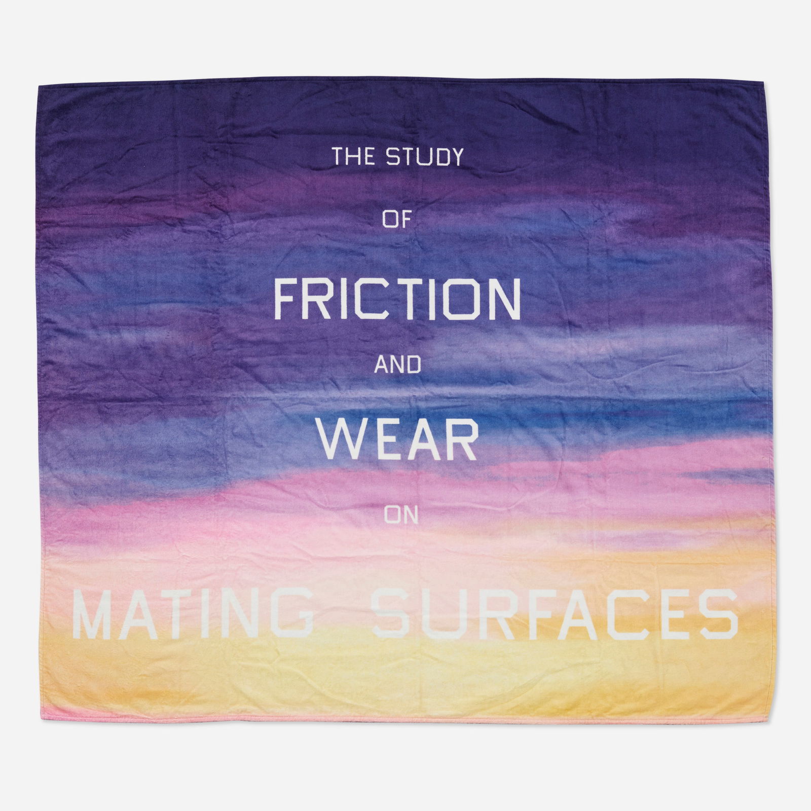 WOW (Works on Whatever) Project Beach Towel: Ed Ruscha WOW (Works on Whatever) Project Beach Towel 2009digital print on brushed cotton towel 59 h × 66 w in (150 × 168 cm) Fabric manufacturer's label to edge ‘Works on