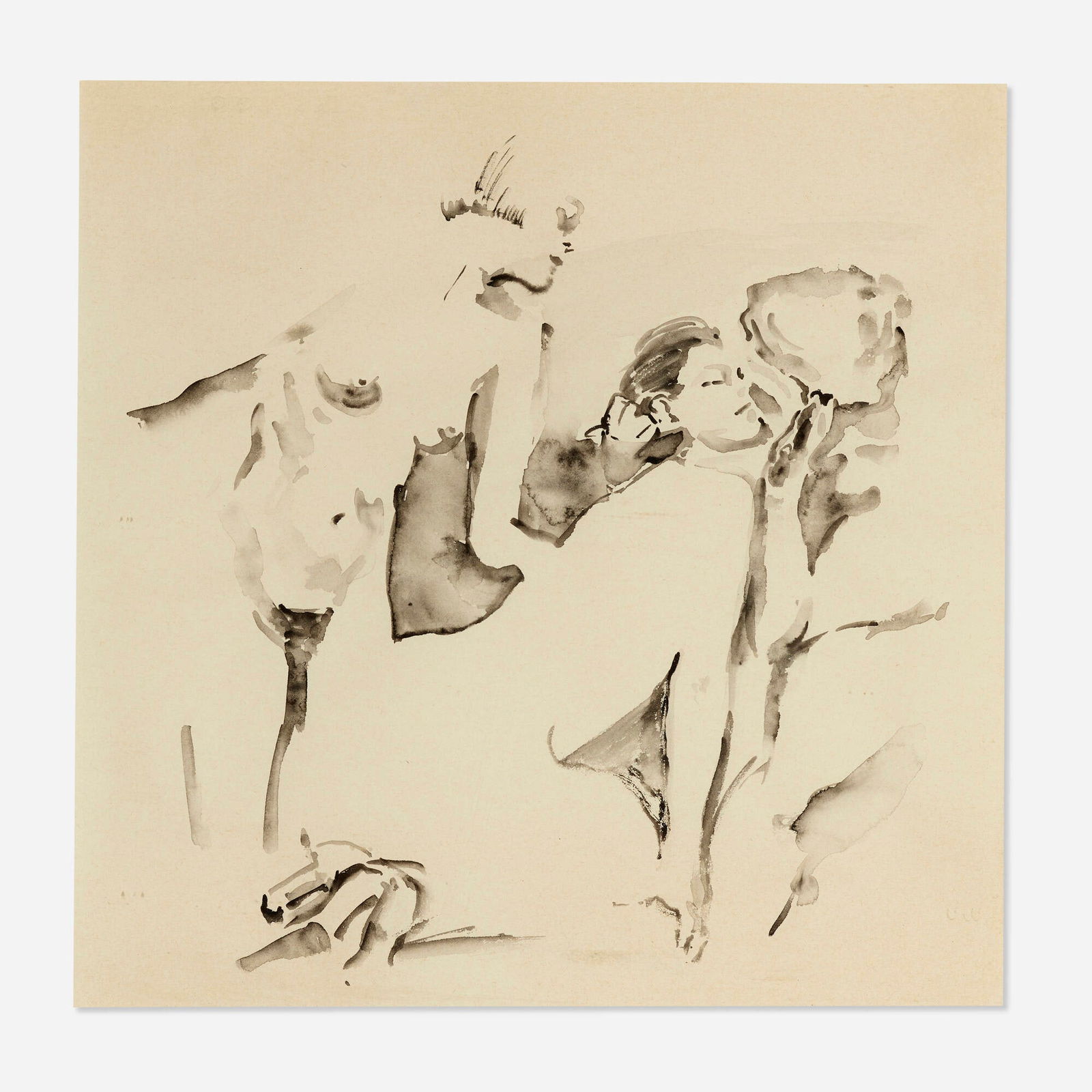 Cecily Brown, Untitled: Cecily Brown Untitled 1998ink on paper 12.5 h x 12.5 w in (32 x 32 cm) Signed and dated to verso 'Cecily Brown 98'. Provenance: Acquired directly from the artist by the