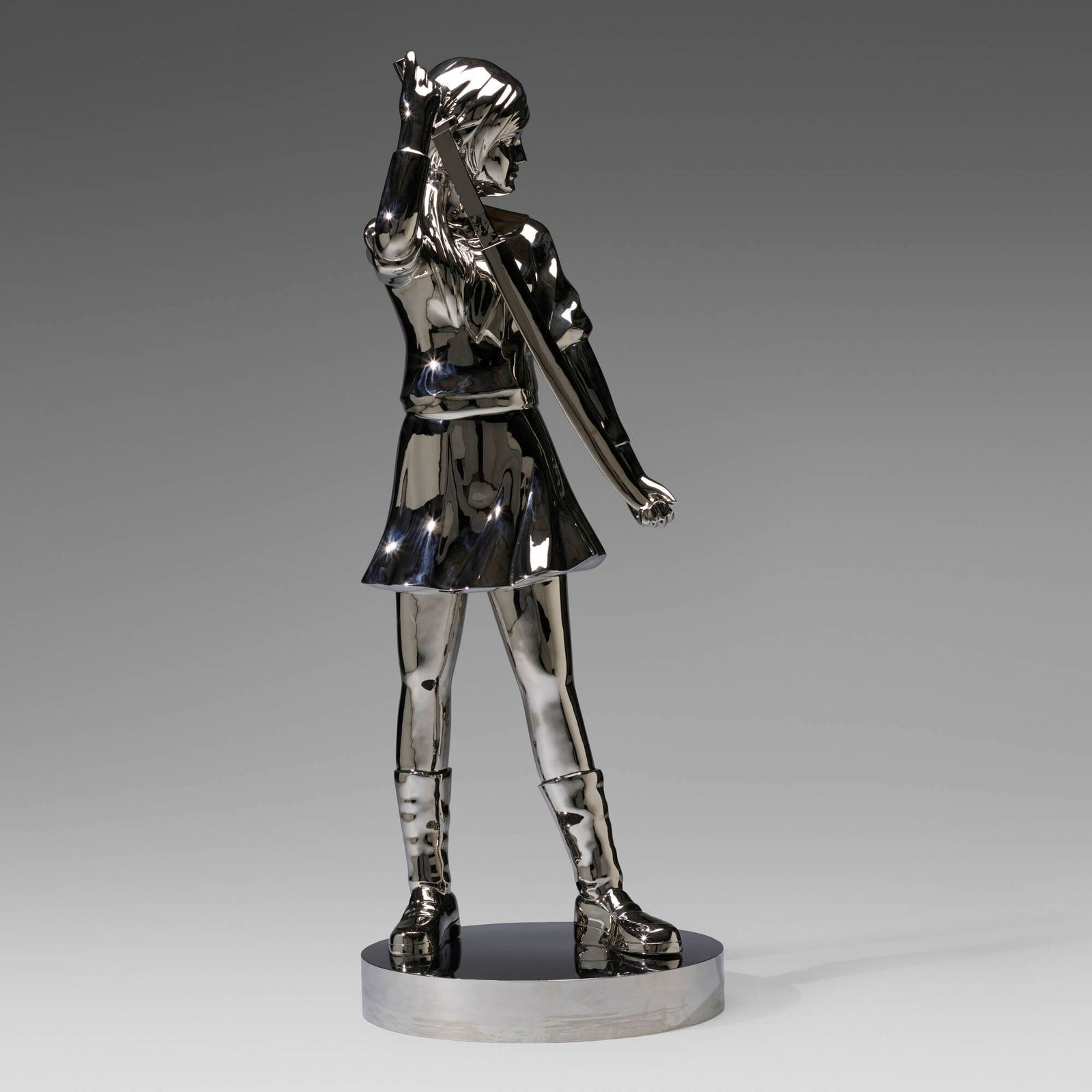 Hiro Ando, Chisato M (from the School Girls series): Hiro Ando Chisato M (from the School Girls series) 2014/2015polished stainless steel 62.5 d x 23.5 dia in (159 x 60 cm) This work is based on a character from the novel Battle Royale by