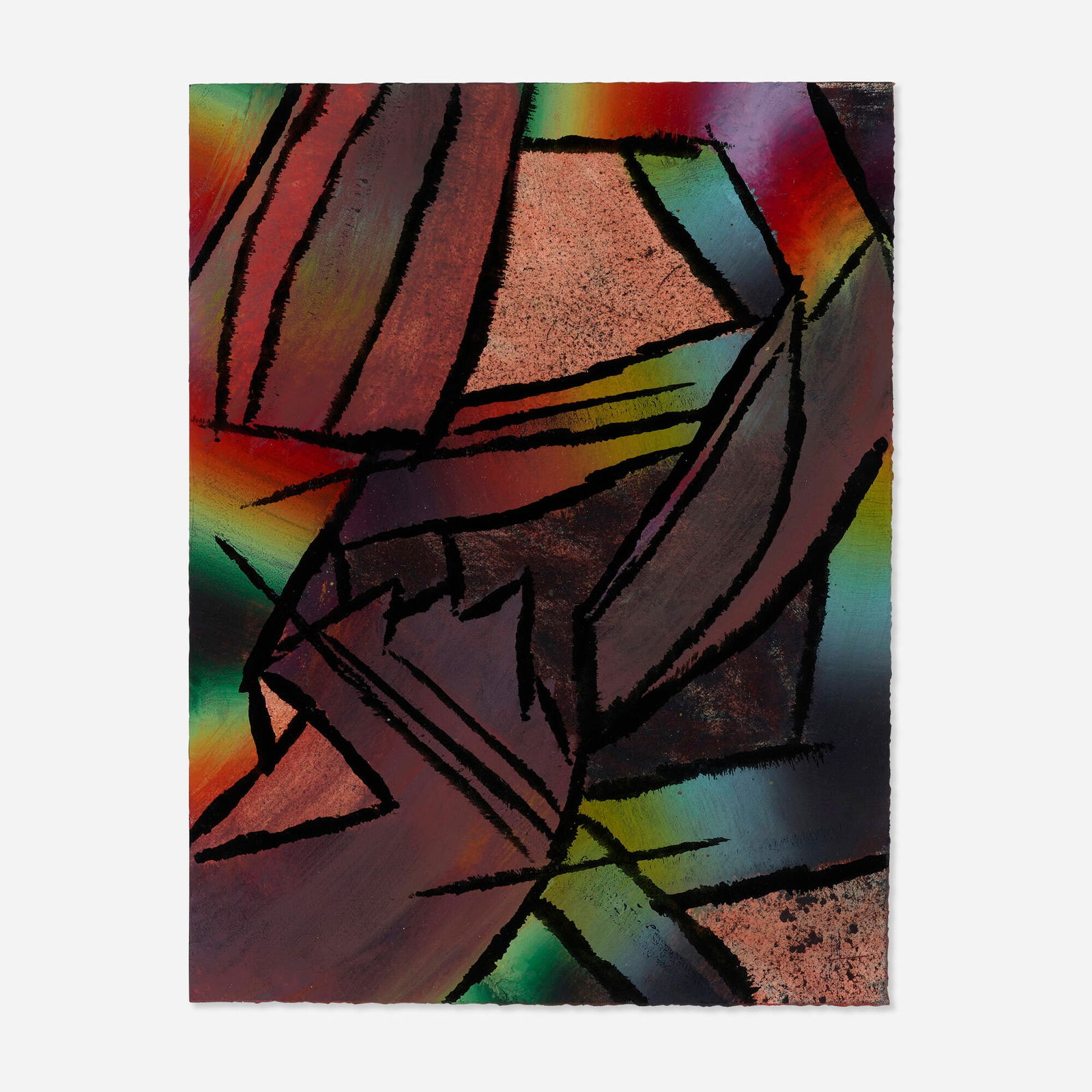 Clinton King, Untitled Paper Spectrum (with Line): Clinton King Untitled Paper Spectrum (with Line) 2019oil on paper 11 h x 8.50 w in (28 x 22 cm) This work will ship from Lambertville, New Jersey.