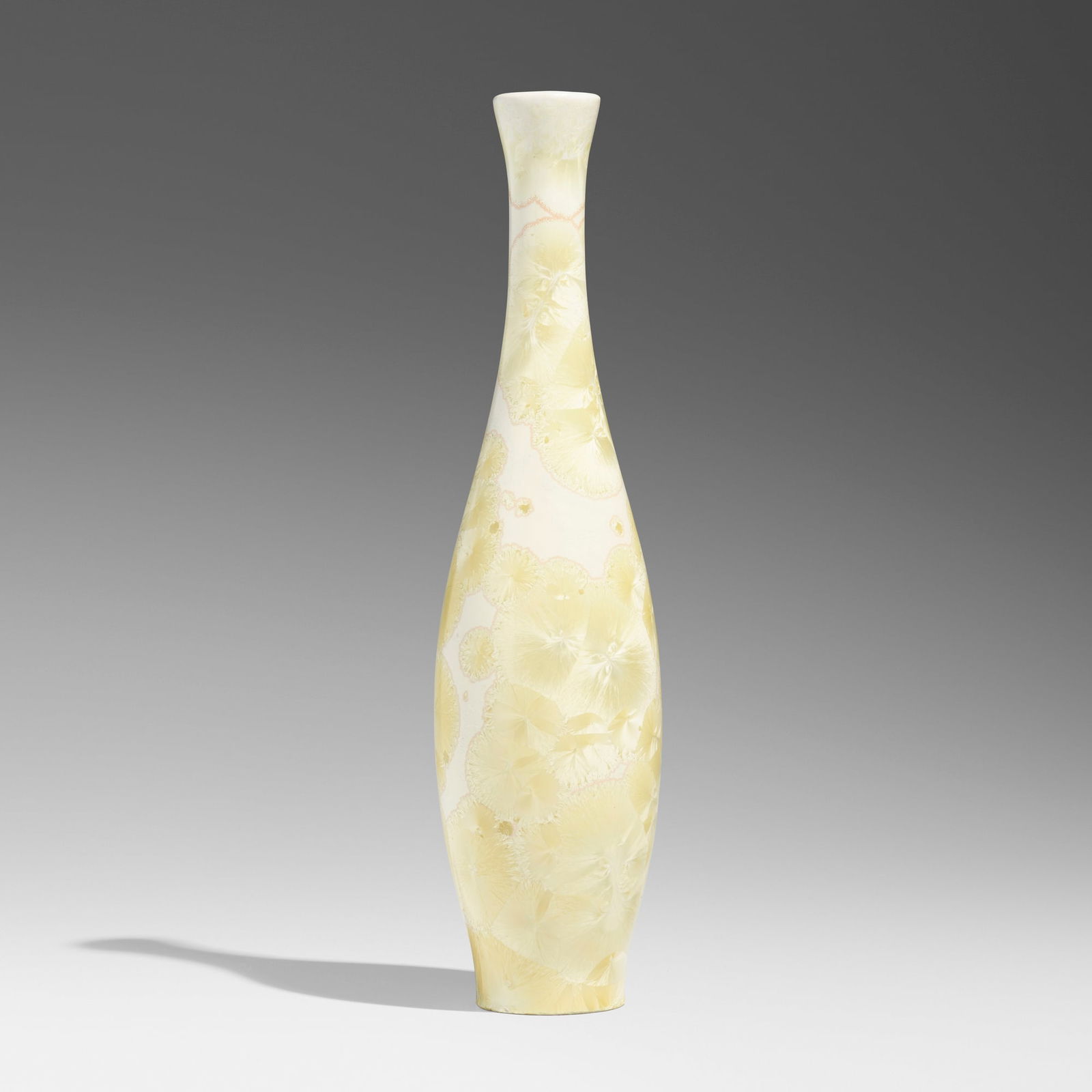 Taxile Doat for University City, Tall vase: Taxile Doat for University City Tall vase USA, 1912crystalline-glazed porcelain 10.375 h x 2.5 dia in (26 x 6 cm) Glazed and incised signature, manufacturer's mark and date to underside 'U.C 1