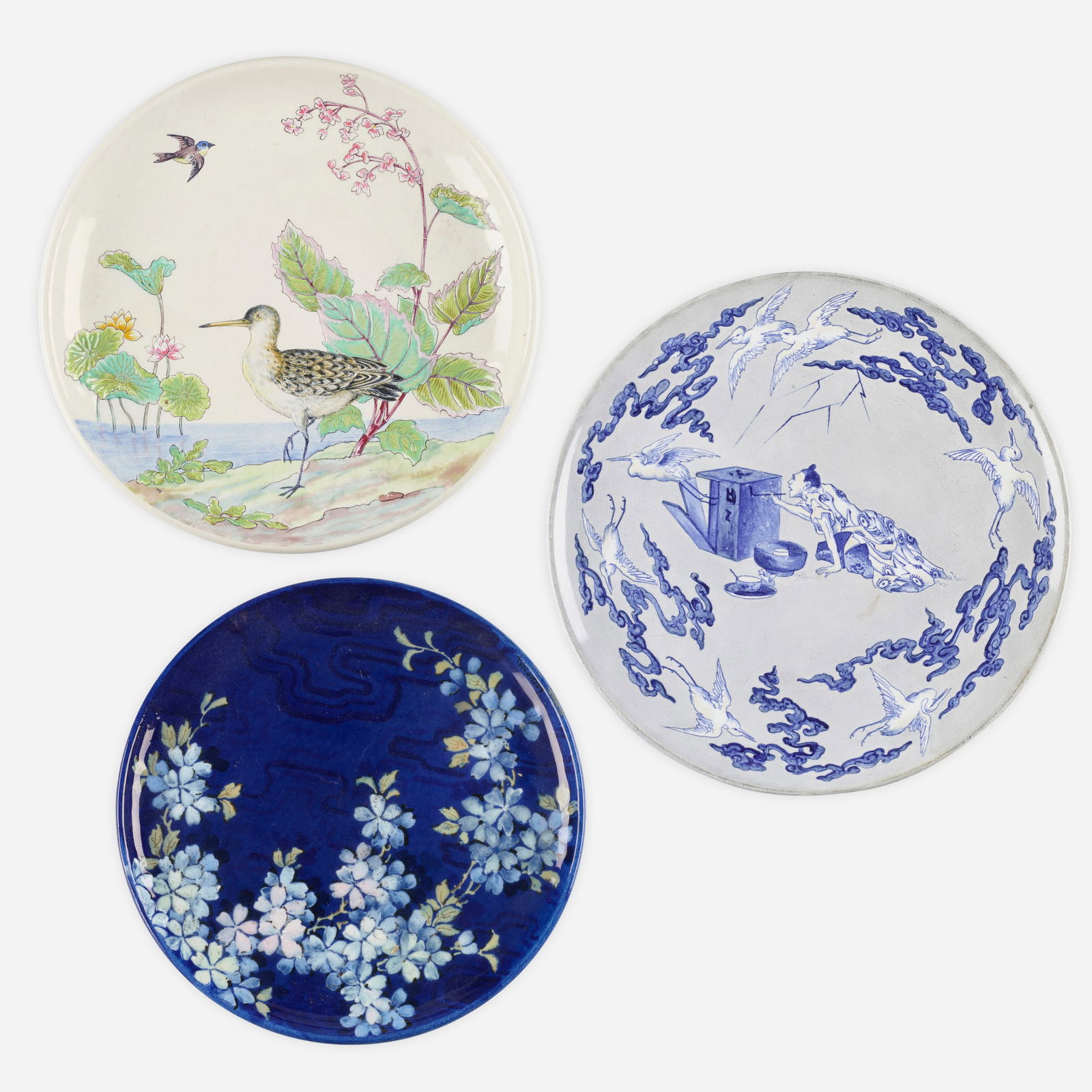 French, Collection of three Japonesque plates (1 of 2)