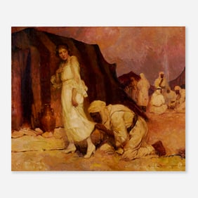 Frank Schoonover, As Louise Approached the Door of Her Tent