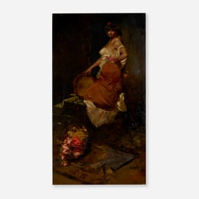 Arthur von Ferraris, Untitled (Woman with Basket of Flowers)