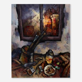 Oskar Rabine, Still Life with Brushes