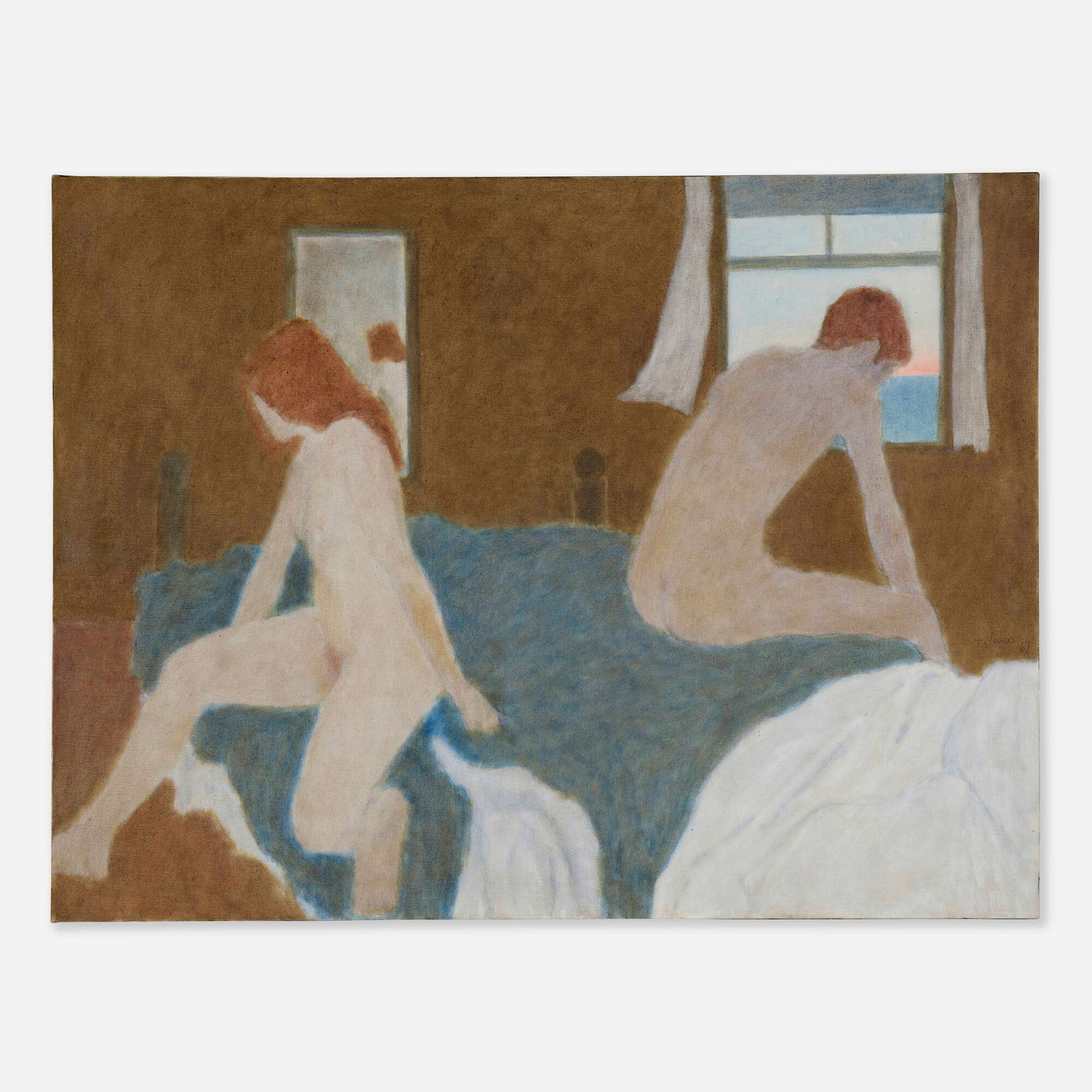 Tony Vevers, Dawn, The Morning After: Tony Vevers Dawn, The Morning After 1963oil on canvas 31 h x 41 w in (79 x 104 cm) Signed and dated to right edge 'T. Vevers '63'. Provenance: Janet Nessler Gallery, In