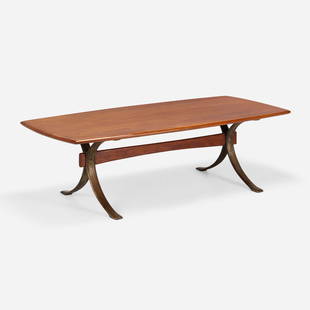 Arthur Espenet Carpenter, Custom dining table: Arthur Espenet Carpenter Custom dining table USAwalnut, cast bronze 28.5 h x 95 w x 42 d in (72 x 241 x 107 cm) Carved signature to underside 'Espenet'. Provenance: Acq