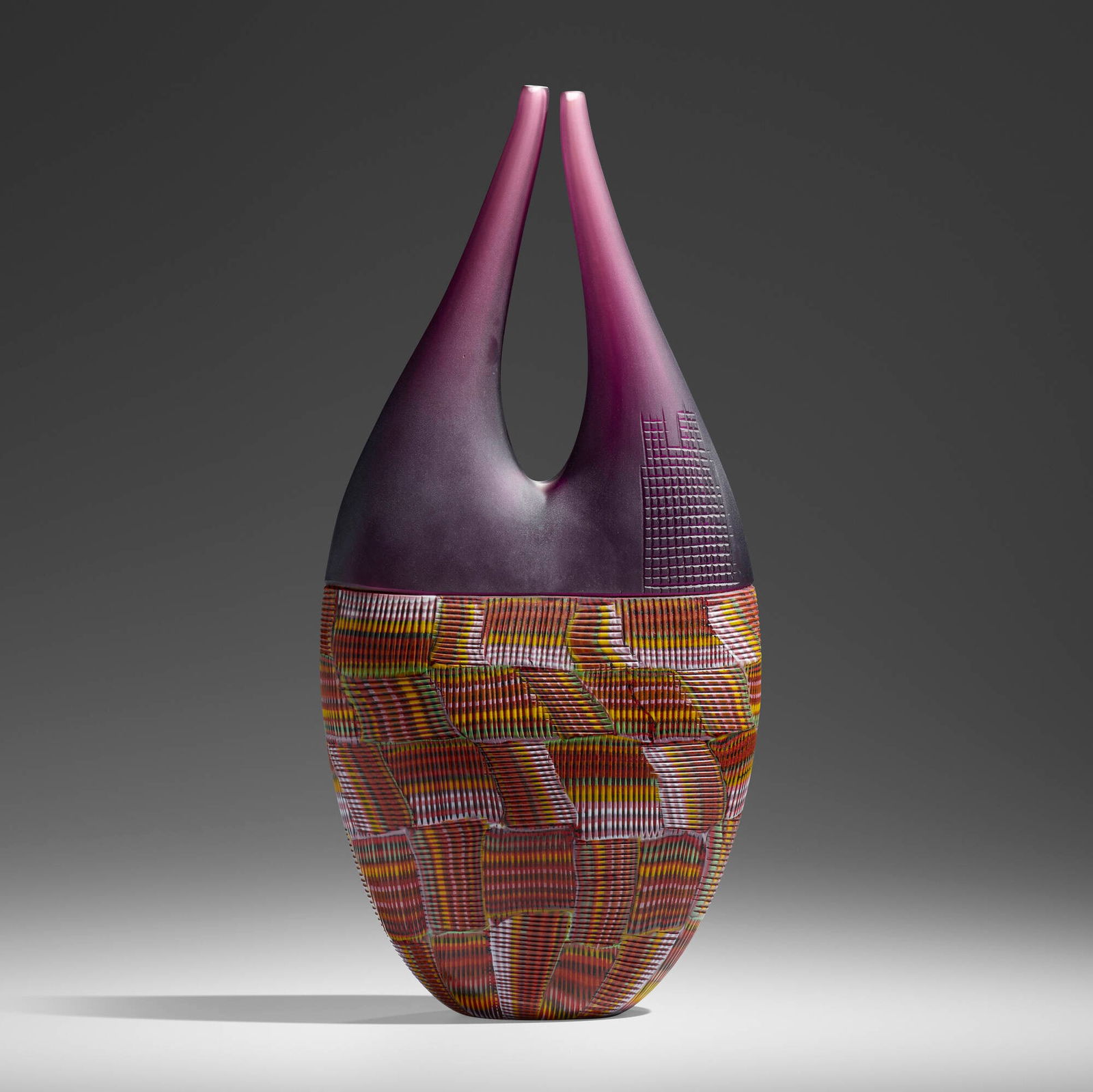 Davide Salvadore, Bini (from the Africa series): Davide Salvadore Bini (from the Africa series) Italy, 2002hand-blown glass, partial battuto surface 21.875 h x 10.375 w x 4.875 d in (56 x 26 x 12 cm) The present lot was created for the artis
