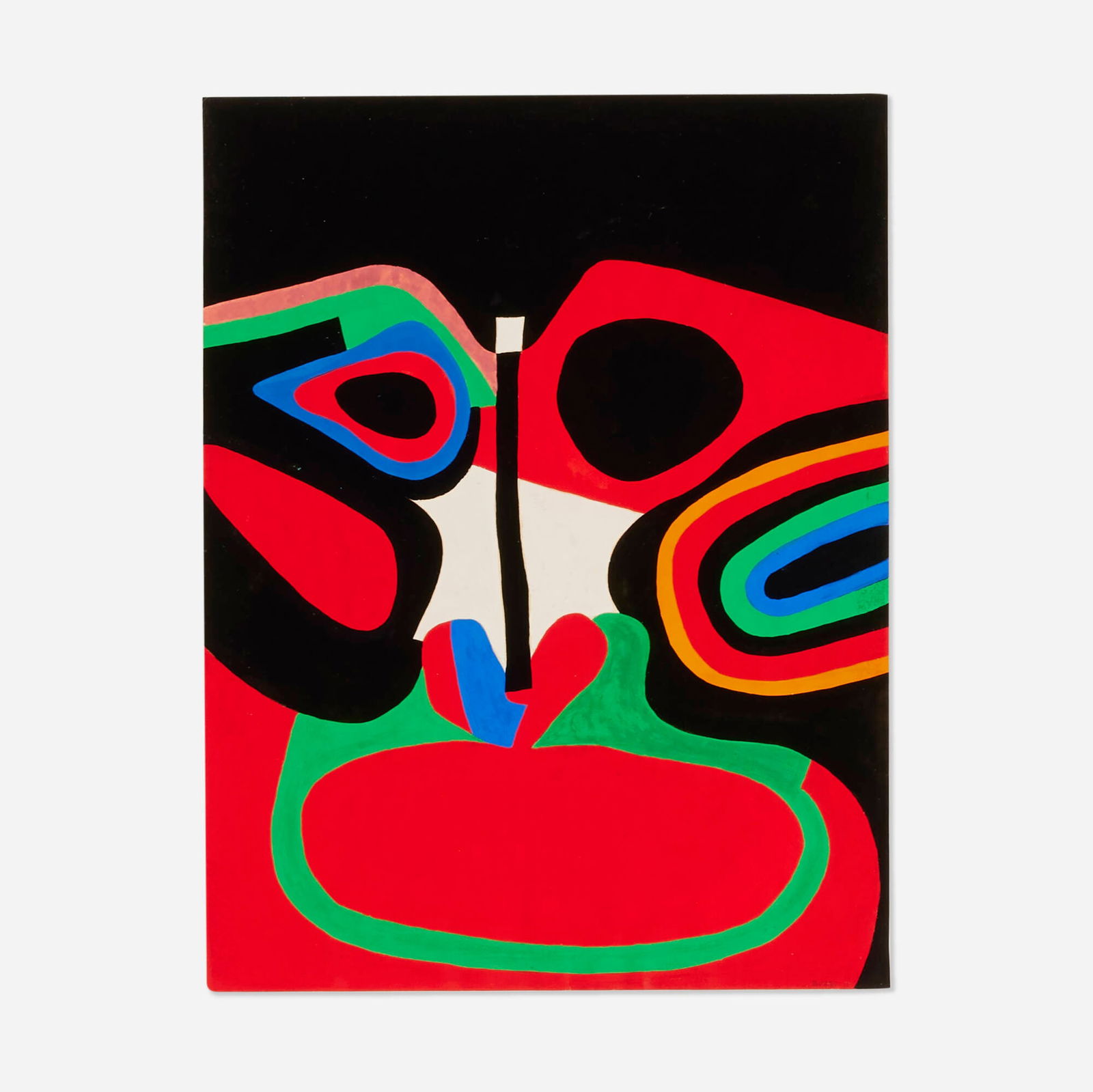 Alberto Burri, Untitled: Alberto Burri Untitled c. 1982gouache on paper 11 h x 8.375 w in (28 x 21 cm) Signed to lower right 'Burri'. Sold with a poster for Lodi Art Gallery featuring this work. Provena