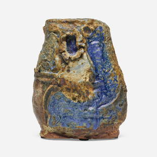 Robert Arneson, Vase with Slab Image?Blue Accent: Robert Arneson Vase with Slab Image?Blue Accent 1960-61glazed stoneware 12 h x 9.5 w x 6.25 d in (30 x 24 x 16 cm) Incised signature and date to lower edge 'Arneson 60'. Signed and dated to un