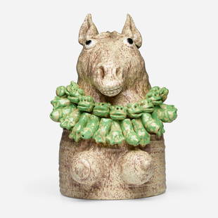 David Gilhooly, Hindu Mare Goddess: David Gilhooly Hindu Mare Goddess 1973glazed earthenware 20.75 h x 13.75 w x 13.5 d in (53 x 35 x 34 cm) Incised signature and date to base 'Gilhooly 1973'. Provenance: