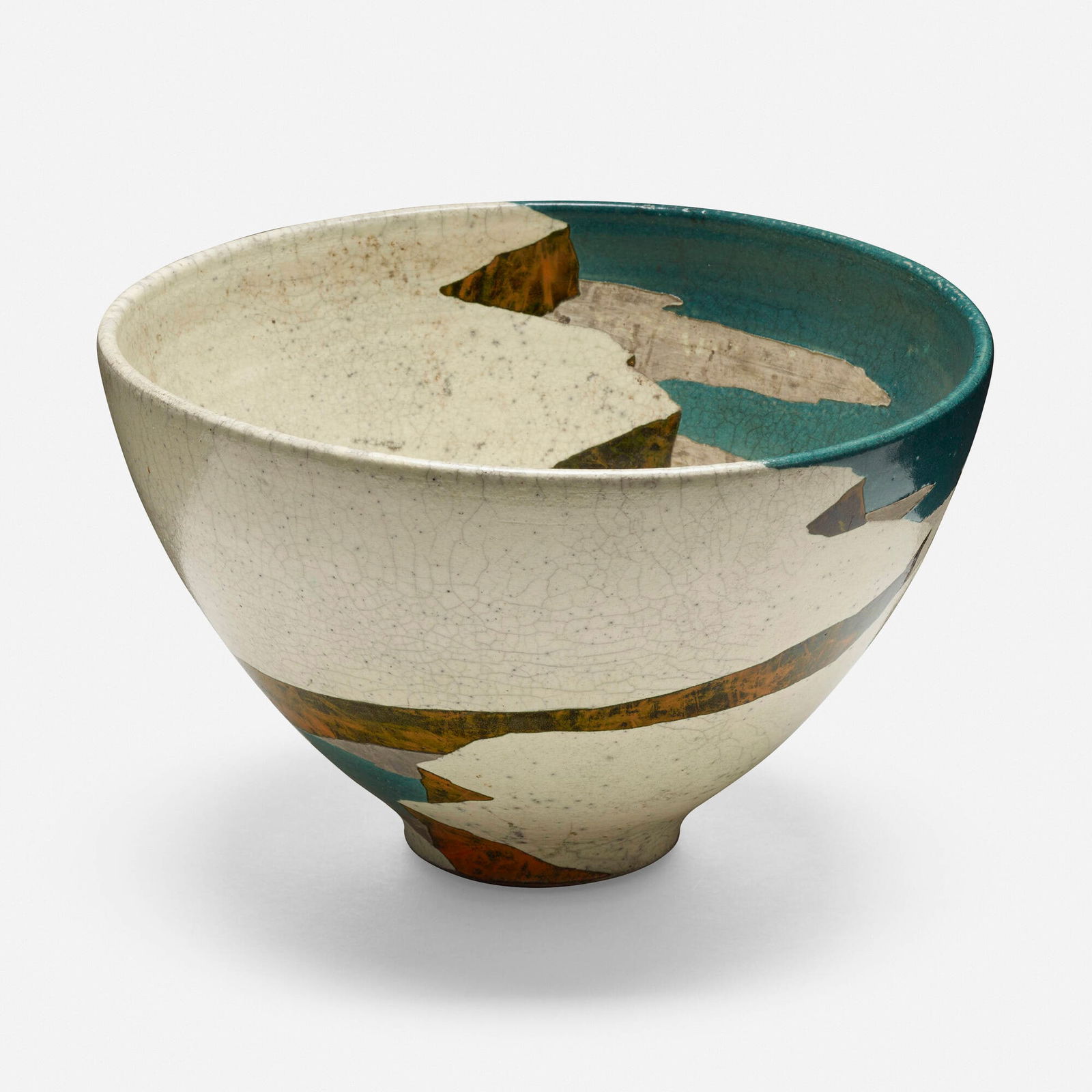 Wayne Higby, Broken Mesa bowl (from the Landscape series): Wayne Higby Broken Mesa bowl (from the Landscape series) c. 1980glazed and raku-fired earthenware 7 h x 11 dia in (18 x 28 cm) Impressed artist's chop mark to lower edge. T