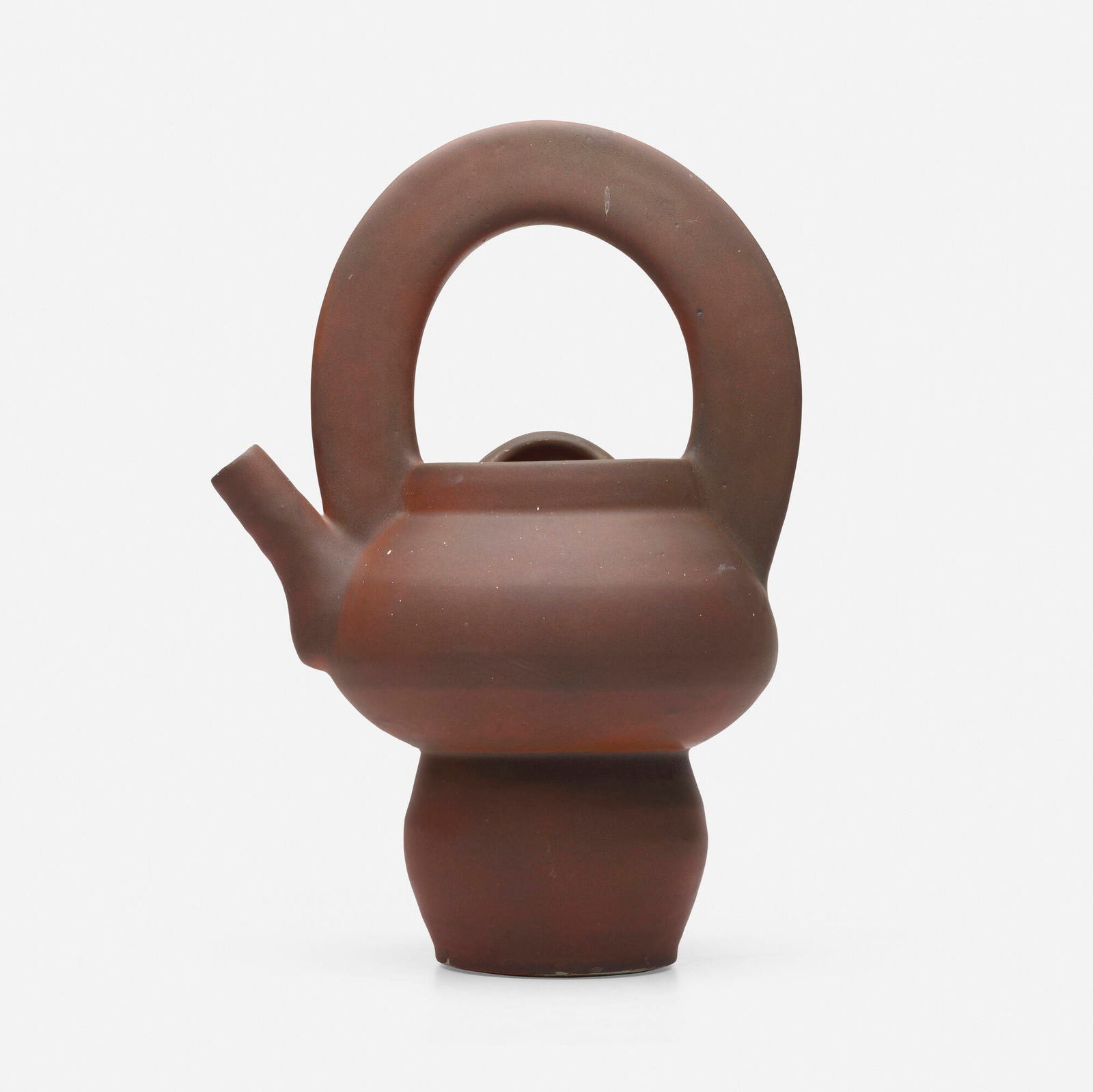 Chris Gustin, Large teapot: Chris Gustin Large teapot c. 1985glazed stoneware 16.75 h x 12 w x 8.75 d in (43 x 30 x 22 cm) This work will ship from Lambertville, New Jersey.