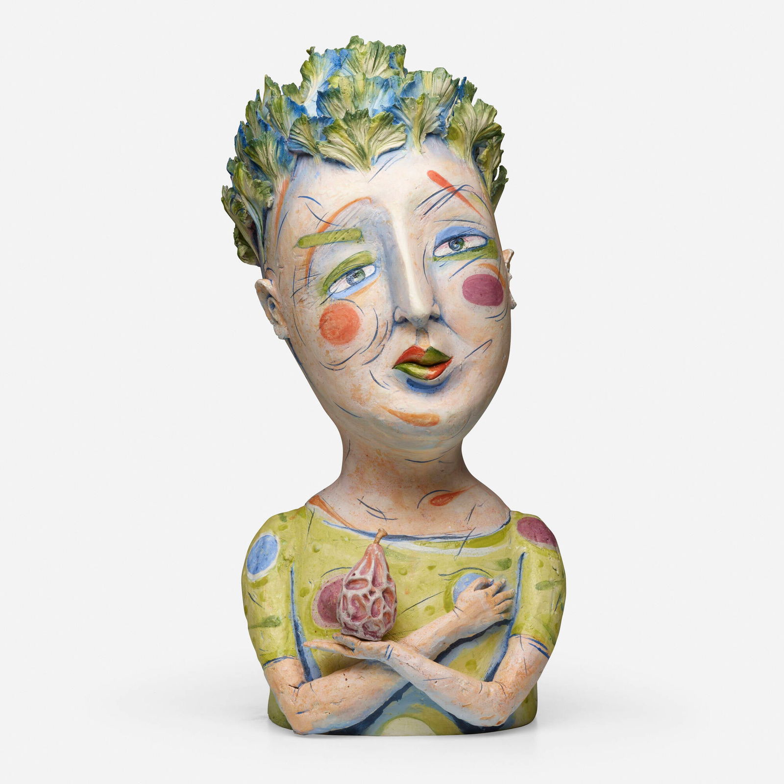 Patti Warashina, Verdant Vestal (from the Vase Head series) (1 of 6)