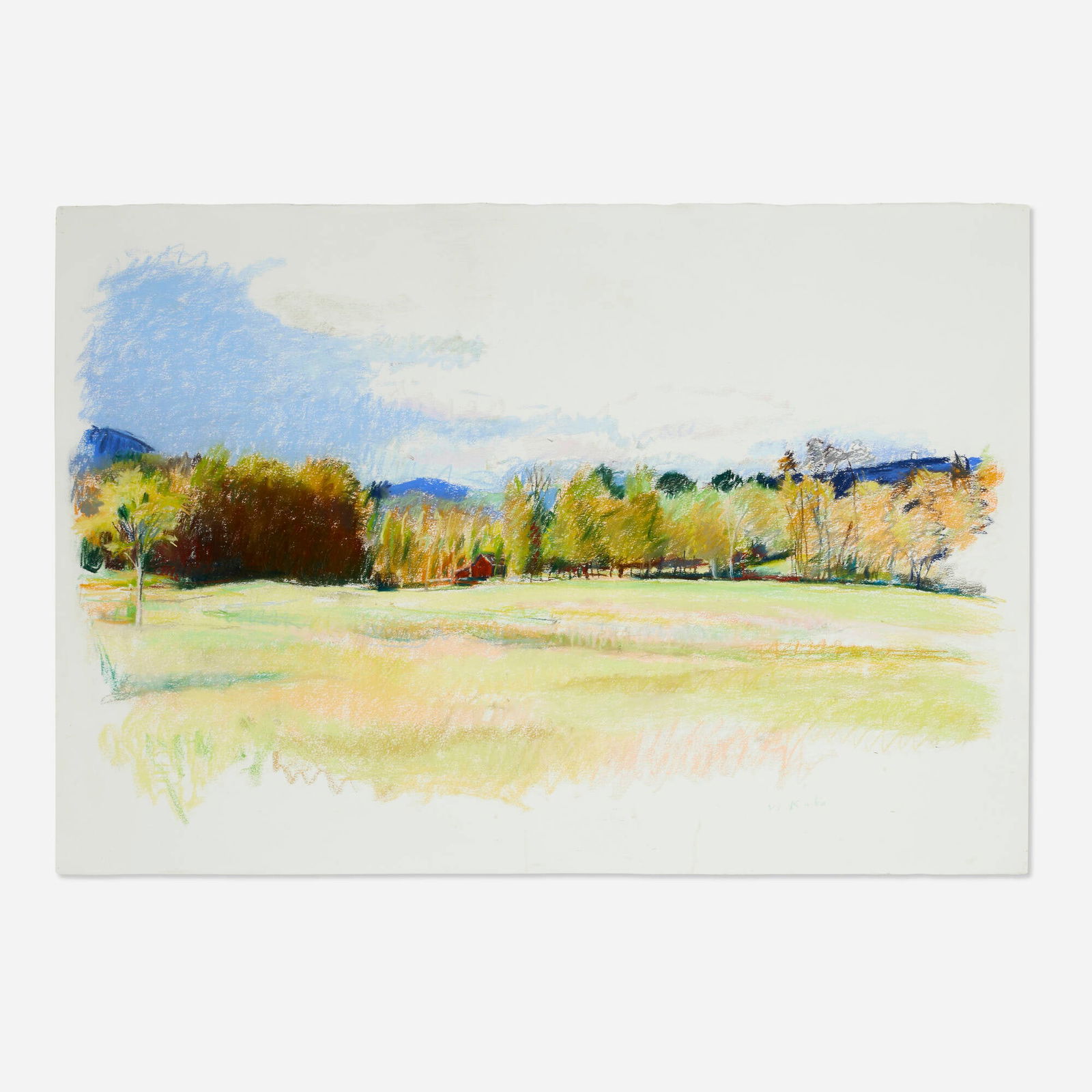 Wolf Kahn, Untitled #2: Wolf Kahn Untitled #2 pastel on paper 30.125 h x 43.75 w in (77 x 111 cm) Signed to lower right 'W Kahn'. This work will ship from Lambertville, New Jersey.