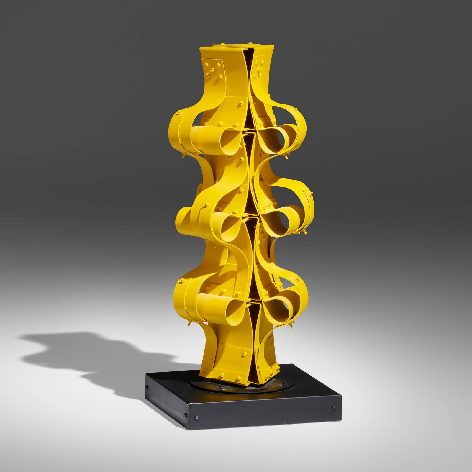 Edgar Negret, Maiz: Edgar Negret Maiz 1996painted aluminum 28 h x 11.75 w x 11.75 d in (71 x 30 x 30 cm) Signed, titled and dated to underside 'Maiz Negret 1996'. Sold with a certificate of authenticity from Gale