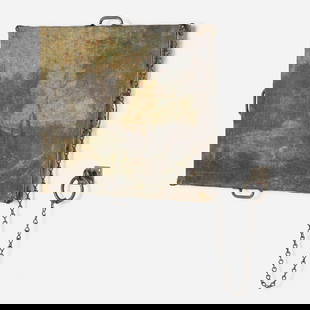Anthony Gorny, Der Vogelsteller (Thomas Couture) after Dresden 2-13-45 (from the Tavolette Units: Anthony Gorny Der Vogelsteller (Thomas Couture) after Dresden 2-13-45 (from the Tavolette Units series) c. 1993mixed media canvas: 23 h x 19.5 w in (58 x 50 cm) chain: 39 h in (99 cm)