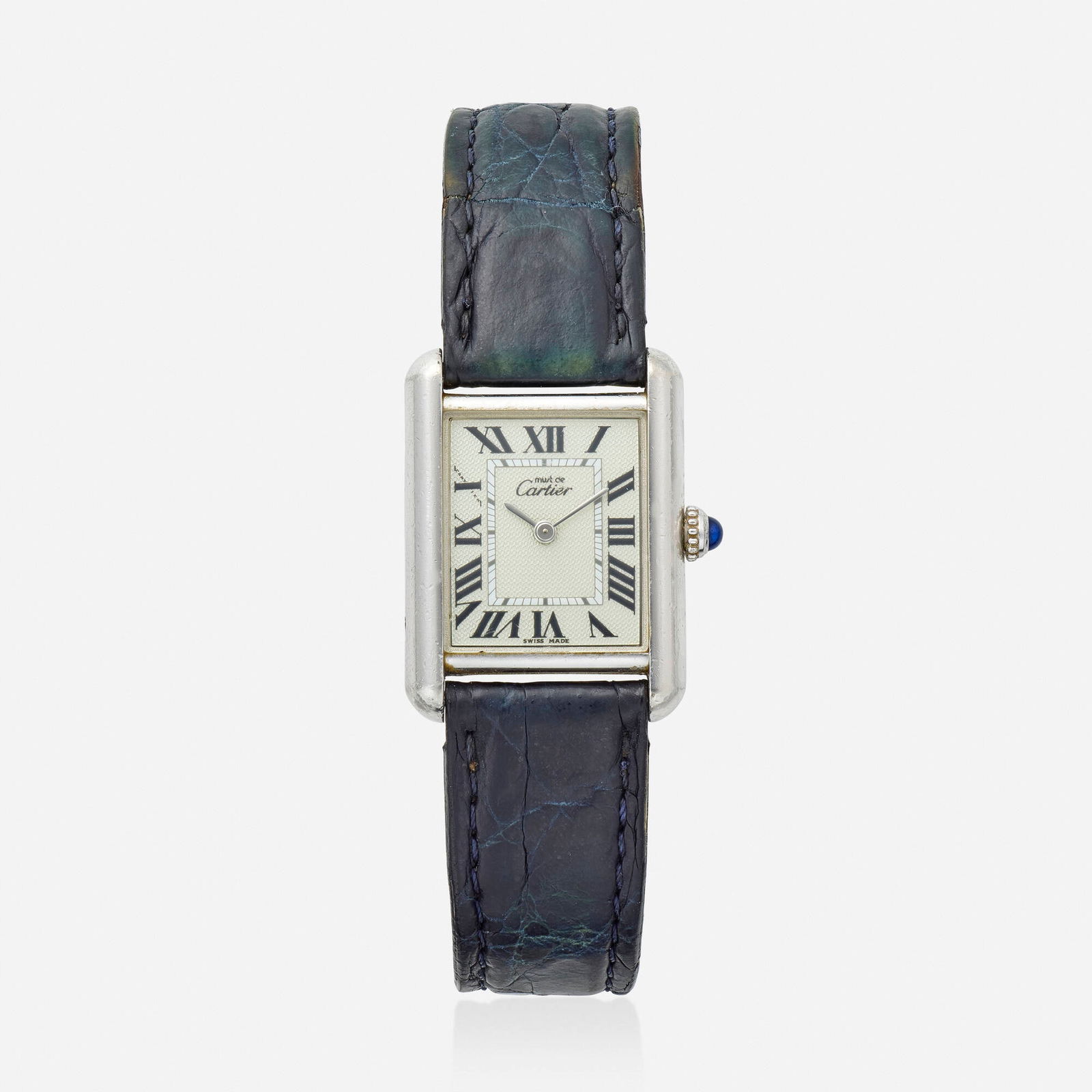 Cartier, 'Must de Cartier Tank' silver wristwatch, Ref. 2416 (1 of 4)