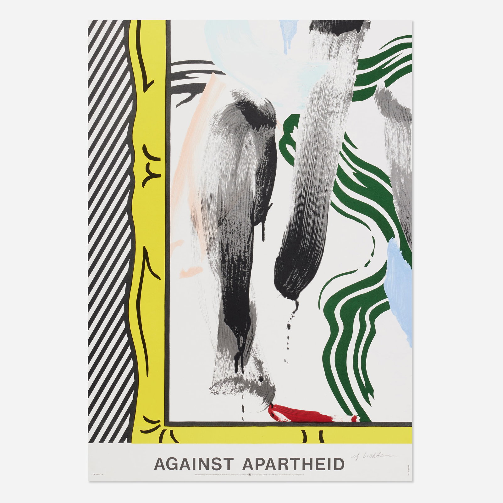 After Roy Lichtenstein, Against Apartheid poster (1 of 2)