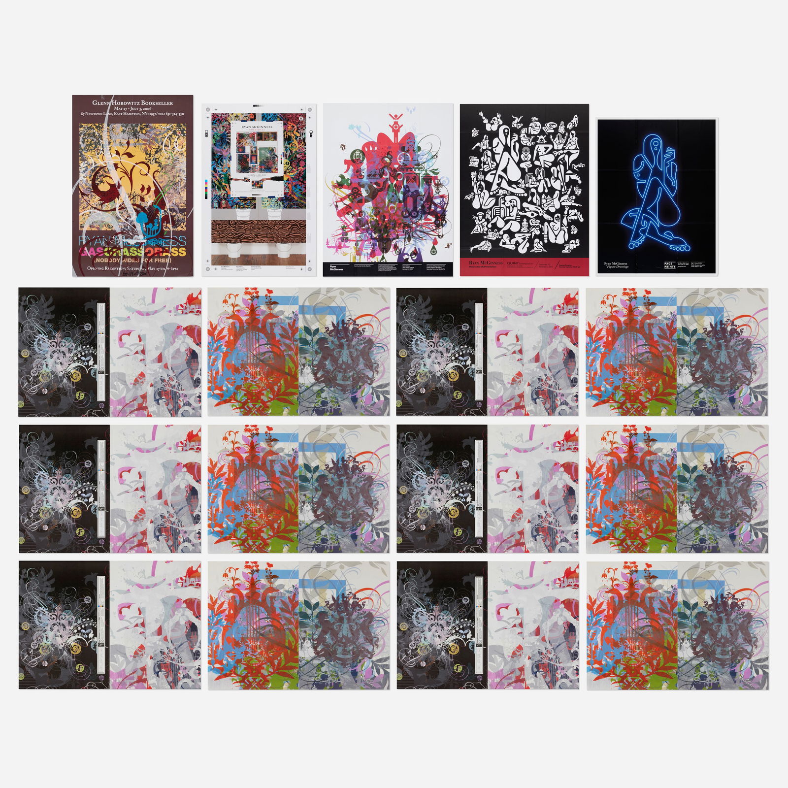 Ryan McGinness, Collection of seventeen exhibition posters and printed ephemera (1 of 2)