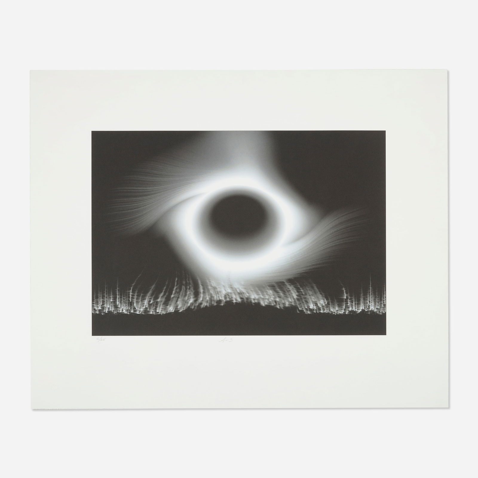 Robert Sperry, A-3 (from the Galactic series): Robert Sperry A-3 (from the Galactic series) 1997iris print on Fabriano image: 16.875 h × 24 w in (43 × 61 cm) sheet: 27.75 h × 34 w in (70 × 86 cm) Titled and nu