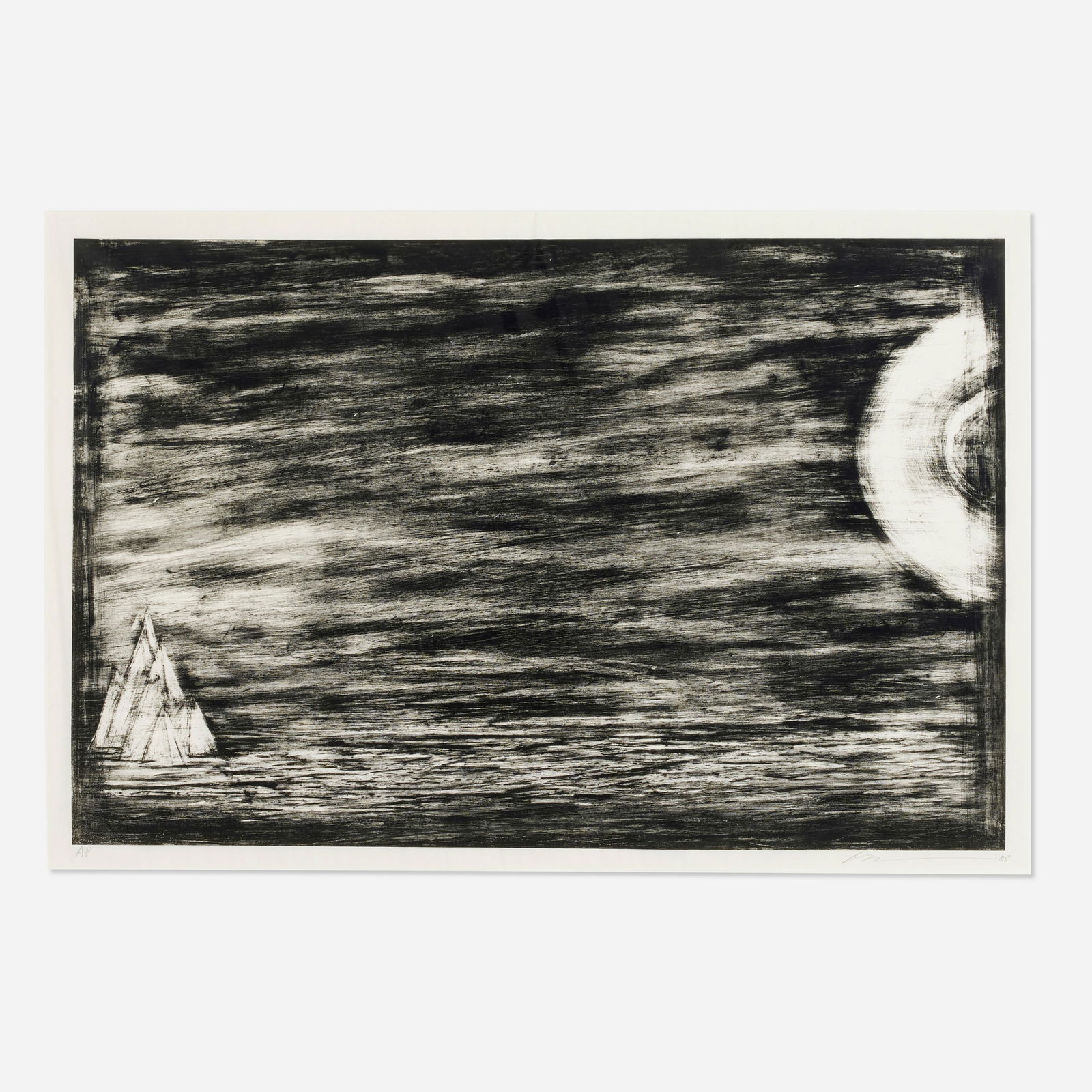 Robert Wilson, Parsifal No. 5: Robert Wilson Parsifal No. 5 1985lithograph image: 22.875 h × 35 w in (58 × 89 cm) sight: 25.25 h × 36.875 w in (64 × 94 cm) Signed, dated and numbered to lower e