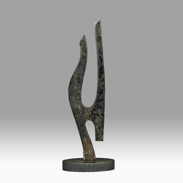 LEONARDO NIERMAN (b. 1932) Abstract sculpture: LEONARDO NIERMAN (b. 1932); Abstract sculpture, Mexico, 1970s; Enameled iron; Signed and numbered; 25 1/4" x 8 3/4" x 4" Publication: Leonardo Niermann, Aline Elmayan & Antoine Capell, Lublin Graphics
