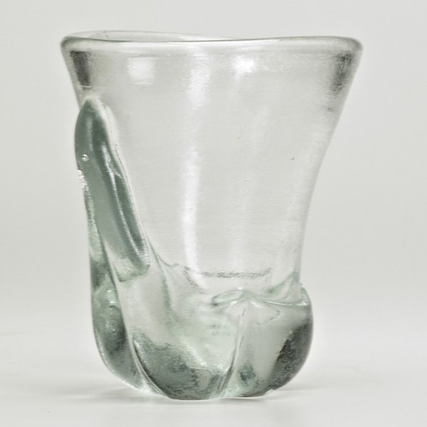 CARLO SCARPA Acid-etched glass vase: CARLO SCARPA (1906-1978); VENINI; Vase, Murano, Italy, 1930-1943; Acid-etched corroso glass; Acid-etched Venini Murano; 7 1/2" x 6 1/2"